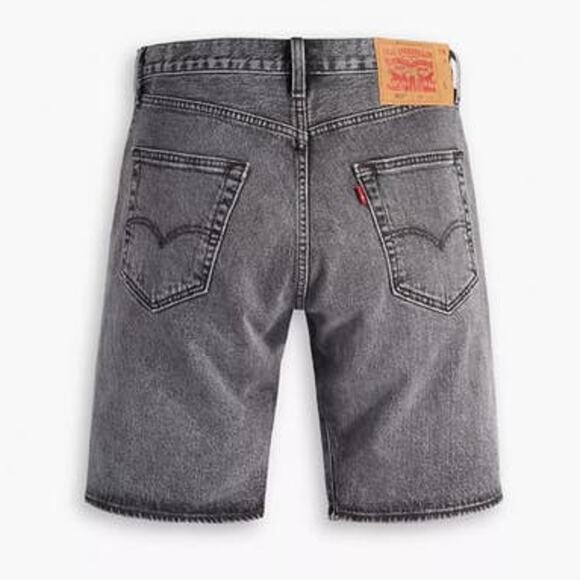 NEW Levi's 501 9" Mens Jean Shorts Grey Denim Hemmed Button Fly Stretch Size 42 - Picture 5 of 7